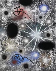 (British 1912-2003) by Gordon Onslow Ford, parles paint on canvas, sold Apr 2006