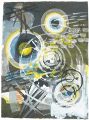 (British 1912-2003) by Gordon Onslow Ford, mixed media on paper laid down on canvas, sold Apr 2006