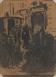 (German 1858-1929) by Heinrich Zille, charcoal on paper, sold Apr 2006