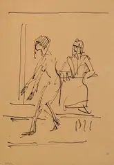 (German 1880-1938) by Ernst Ludwig Kirchner, ink on paper, sold Apr 2006
