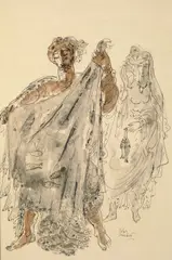 (Israeli 1893-1974) by Reuven Rubin, ink and gouache on paper, sold Apr 2006