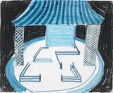 David Hockney, (British b. 1937), watercolor, gouache, and black crayon on paper