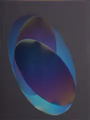 (American b. 1939) by Larry Bell, vaporized metallic paint on paper, sold Apr 2006