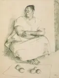 Francisco Zúñiga, (Costa Rican/Mexican 1912-1998), conte crayon on board