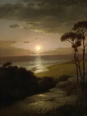 Lemuel M. Wiles, Last Light of the Day, 1892, oil on canvas