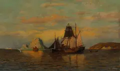 Sailing Ships by William Bradford, oil on canvas, sold Apr 2006