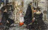Albert Beck Wenzell, The Medieval Christmas - The Processional, 1899, pastel on canvas