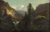 An Alpine Landscape by American School, oil on canvas, sold Apr 2006
