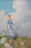 Charles Courtney Curran, Windy Hilltop, 1915, oil on canvas on board