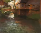 George Ames Aldrich, River Through a Normandy Village