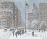 Guy Carleton Wiggins, Fifth Avenue and Madison Square Winter