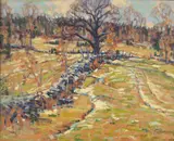 John W. Bentley, Winter Morning, oil on canvas