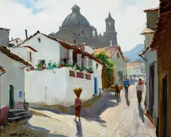 Paul Strisik, Paseo del Pueblo, Taxco, oil on canvas