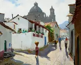 Paul Strisik, Paseo del Pueblo, Taxco, oil on canvas