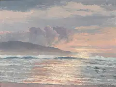 John W. Hilton, Sundown and Sea, Lahaina, Maui, oil on panel