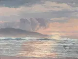 John W. Hilton, Sundown and Sea, Lahaina, Maui, oil on panel