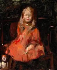 Ashcan School, Seated Girl, oil on canvas