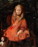 Ashcan School, Seated Girl, oil on canvas