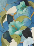 Helen Torr, Doves Amongst Flowers, watercolor on paper