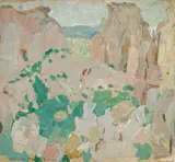Leon Gaspard, A Small Group of Travelers, Acoma