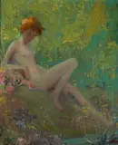 Gerald, Kiki (A Nude by a Woodland Pool), oil on canvas