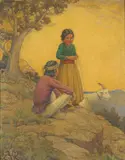 Carl Everton Moon, Chi-Wee and Loki, oil on board
