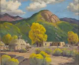 Charles H. Reynolds, October Chores, Taos, New Mexico, oil on canvas