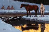 Fred Fellows, Winter Reflections, oil on masonite
