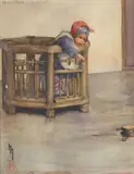 Helen Hyde, Out of Reach, watercolor on paper