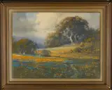 Percy Gray, Lupines and Poppies with Oaks in the Distance