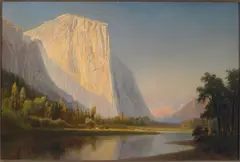 Gilbert Munger, A Small Encampment, El Capitan, in Yosemite Valley, oil on canvas