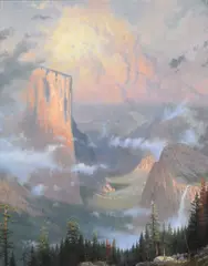 Thomas Kinkade, Late Light Yosemite, 1989, oil on canvas