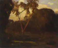 Tree in the Twilight Glow by Giuseppe Cadenasso, oil on canvas, sold Apr 2006