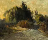 Evelyn Almond Withrow, Willow at Dusk, oil on canvas