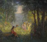 Charles Walter Stetson, Women Dancing in a Forest, oil on canvas