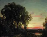 Henry Joseph Breuer, Sunset Beyond Distant Trees