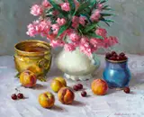 Ovanes Berberian, In Cherry Blossom Time, 1983, oil on canvas