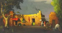 Conversation by the Adobe by Will Sparks, oil on canvas, sold Apr 2006