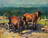 Clayton Summer Price, Hauling Rock, oil on board