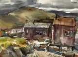 Maurice Logan, The Passing Storm; A Sea Cliff on a Rainy Day  (double-sided)