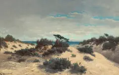 Carl Jonnevold, Sand Dunes in the Clearing Storm, oil on canvas