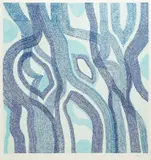 Vjenceslav Richter, Spontaneous graphic in blue, serigraphy on paper