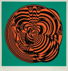 Miroslav Šutej, Orange sphere, serigraphy on paper