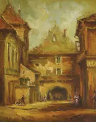 Ivan Šimetić, Stone Gate, oil on canvas