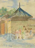 Gabrijel Jurkić, Old Fountain, 1919., pastel on paper