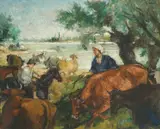Slavko Marić, Across the Water, 1956., oil on canvas