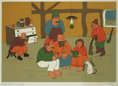 Ivan Generalić, In the Basement, serigraphy on paper