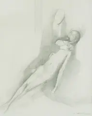 Josip Vaništa, Pieta (Study after Dirk Bouts), pencil on paper