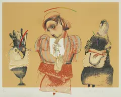 Nives Kavurić-Kurtović, Girl with a Flower, 2007., serigraphy on paper
