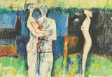 Zlatko Prica, Three Figures, 1986., pastel on paper